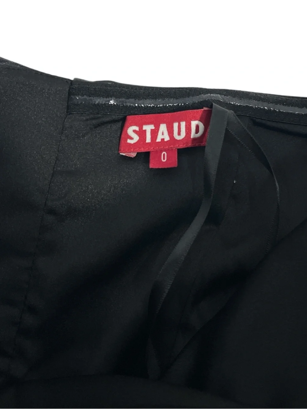 NWT Staud Tracing Top in Black Size 0 Faux Leather